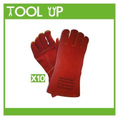 14'' Standard Welding Gauntlets Red ToolUp12 Deal