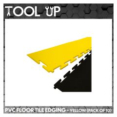 Edging For 500x500mm Interlocking PVC Floor Tile - Yellow (Pack of 10) ToolUp 13 Deal