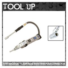 Professional Tyre Inflator - 0.50m Hose with Twin Push Connector ToolUp 13 Deal