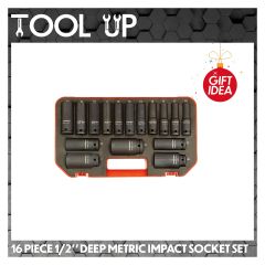 16 Piece 1/2" Deep Metric Impact Socket Set ToolUp 13 Deal