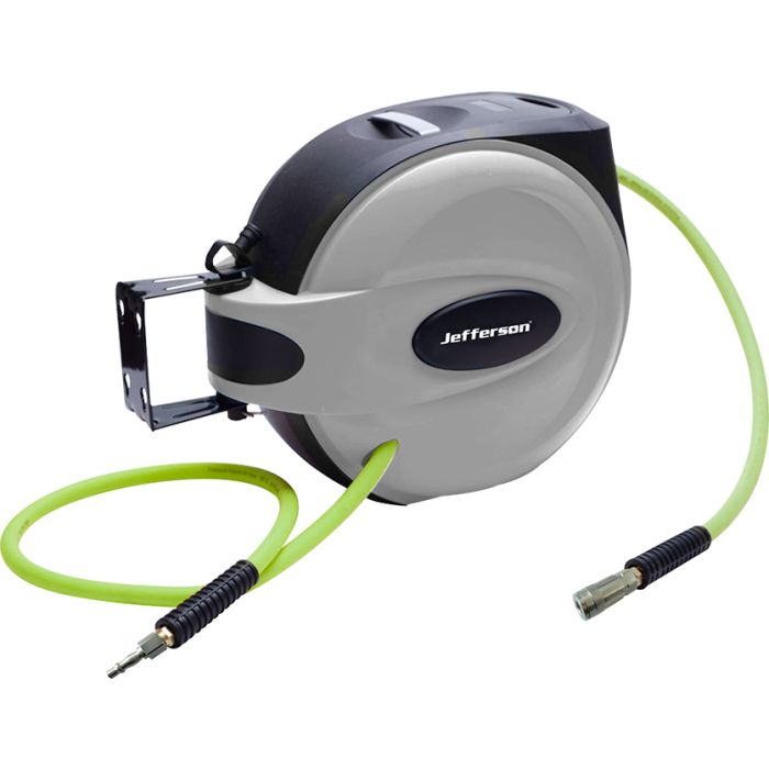 15m 3/8 Auto Retracting Hose Reel with High-Vis Hybrid Hose Tools & Equipment  from Jefferson Tools