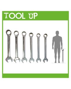 6Piece Jumbo Spanner Set Mirror Polish ToolUp12 Deal