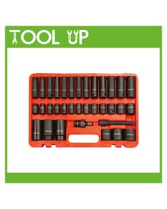 34 Piece 1/2'' Metric Impact Socket Set ToolUp12 Deal