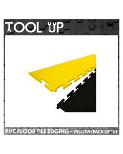 Edging For 500x500mm Interlocking PVC Floor Tile - Yellow (Pack of 10) ToolUp 13 Deal