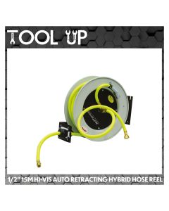 1/2" 15m Hi-vis Auto Retracting Hybrid Hose Reel ToolUp 13 Deal