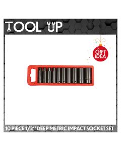 10 Piece 1/2" Deep Metric Impact Socket Set ToolUp 13 Deal